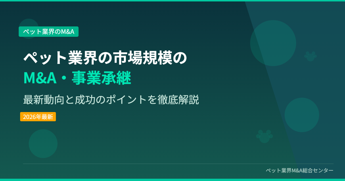 ペット業界の市場規模のM&A・事業承継 アイキャッチ画像