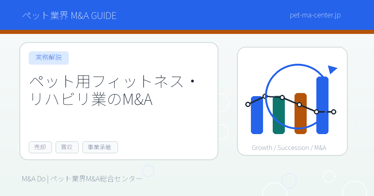 【2026年最新】ペット用フィットネス・リハビリ業のM&Aとは？売却・買収の流れと成功のポイントを徹底解説 のアイキャッチ画像