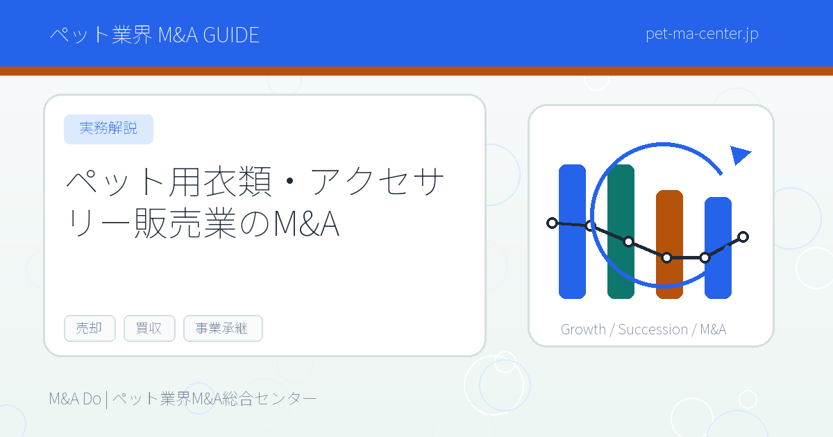 【2026年最新】ペット用衣類・アクセサリー販売業のM&Aとは？売却・買収の流れと成功のポイントを徹底解説 のアイキャッチ画像